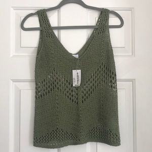 Crochet olive tank top
